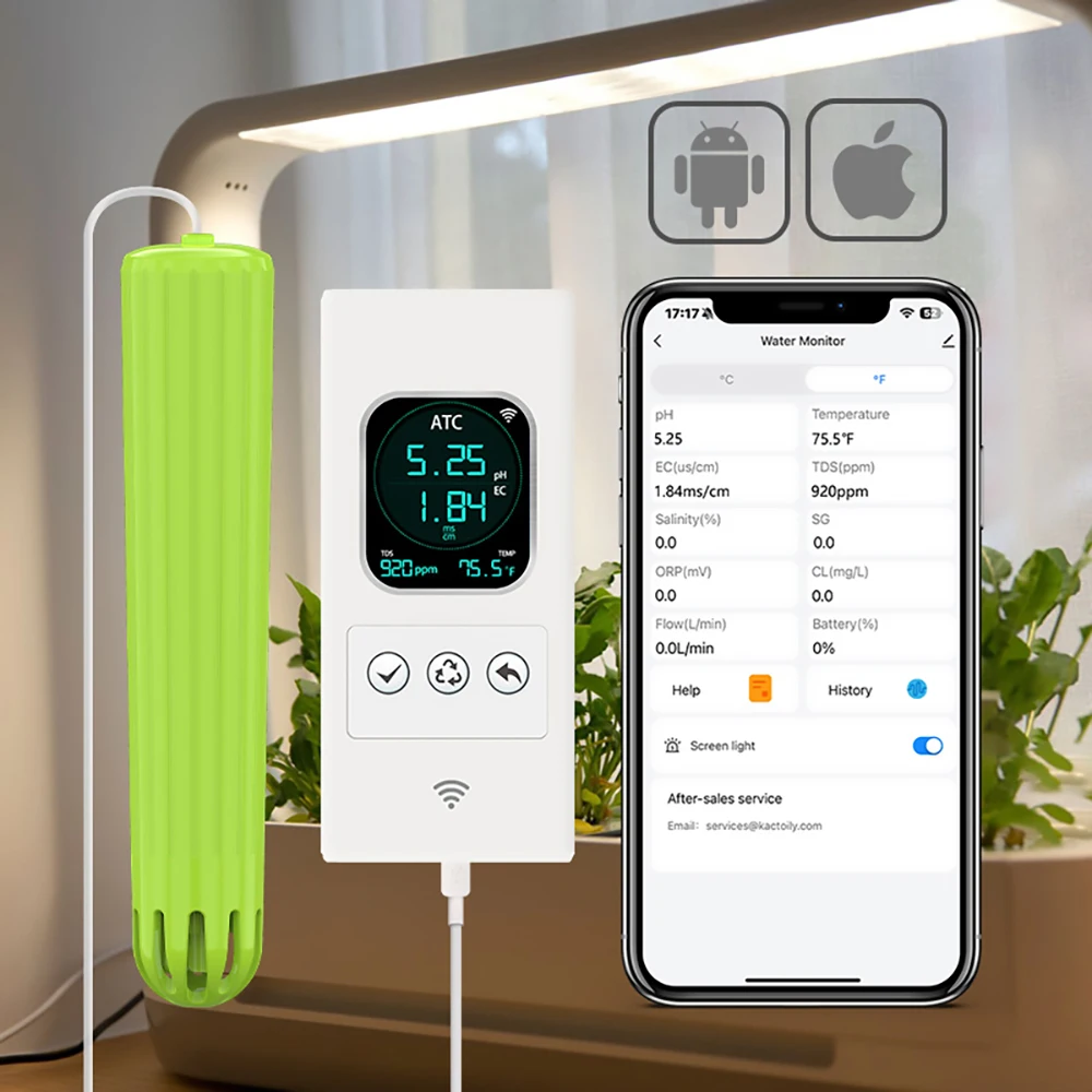 Urban Farming Gardening - ชุดเซ็นเซอร์ไวไฟ 4-in-1 สำหรับการทำฟาร์มในเมือง Kactoily รองรับการปรับแต่ง OEM